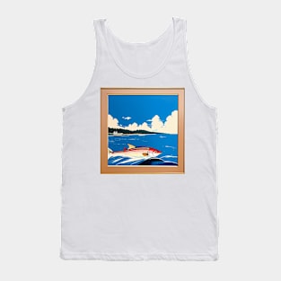 Vintage Retro Cod Fishing Poster Tank Top